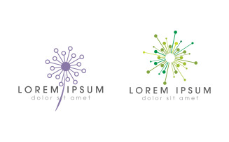 Dandelion Flower vector icon design template v2.9