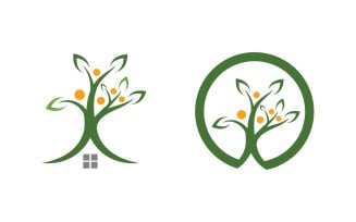 Ecology Tree Leaf vector icon illustration logo design v1.67