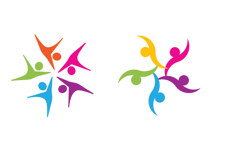 Human care Love adoption group network and social logo design v1.72 Logo Template