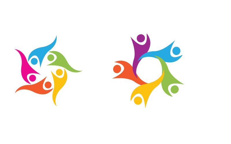 Human care Love adoption group network and social logo design v1.73 Logo Template