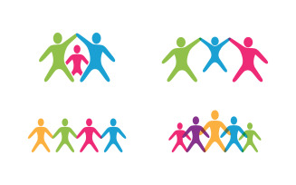 Human care Love adoption group network and social logo design v1.74