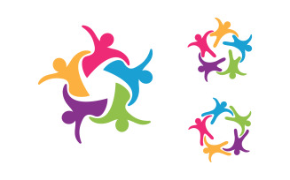 Human care Love adoption group network and social logo design v1.75