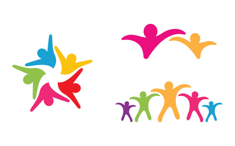 Human care Love adoption group network and social logo design v1.76 Logo Template