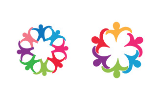 Human care Love adoption group network and social logo design v1.77