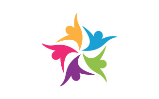 Human care Love adoption group network and social logo design v1.79