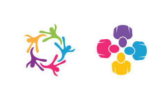 Human care Love adoption group network and social logo design v1.80