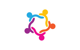 Human care Love adoption group network and social logo design v1.84