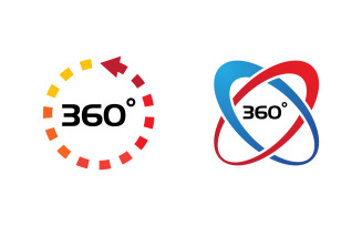 370 Degree View vector illustration logo template v1.1