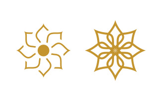 Lotus Flower vector icon design template illustration v3.10