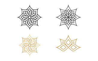 Lotus Flower vector icon design template illustration v3.11