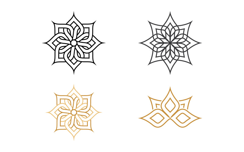 Lotus Flower vector icon design template illustration v3.11 Logo Template