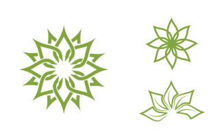 Lotus Flower vector icon design template illustration v3.14