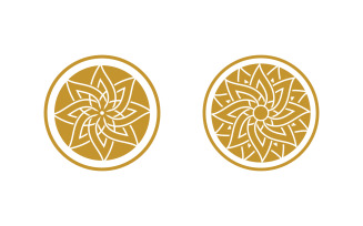 Lotus Flower vector icon design template illustration v3.17