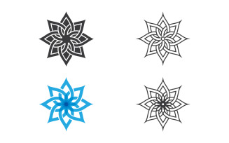 Lotus Flower vector icon design template illustration v3.2