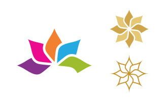 Lotus Flower vector icon design template illustration v3.4