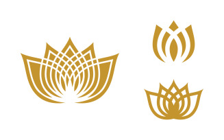 Lotus Flower vector icon design template illustration v3.5