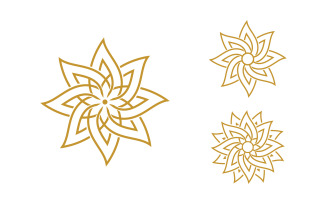 Lotus Flower vector icon design template illustration v3.6