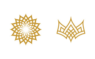 Lotus Flower vector icon design template illustration v3.8