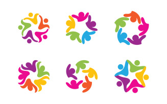 Human care Love adoption group network and social logo design v1.81