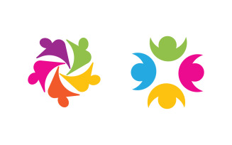 Human care Love adoption group network and social logo design v1.83