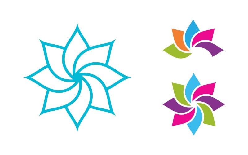 Lotus Flower vector icon design template illustration v3.1 Logo Template