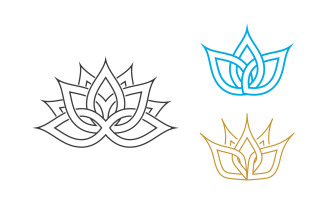 Lotus Flower vector icon design template illustration v3.3