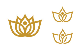 Lotus Flower vector icon design template illustration v3.7