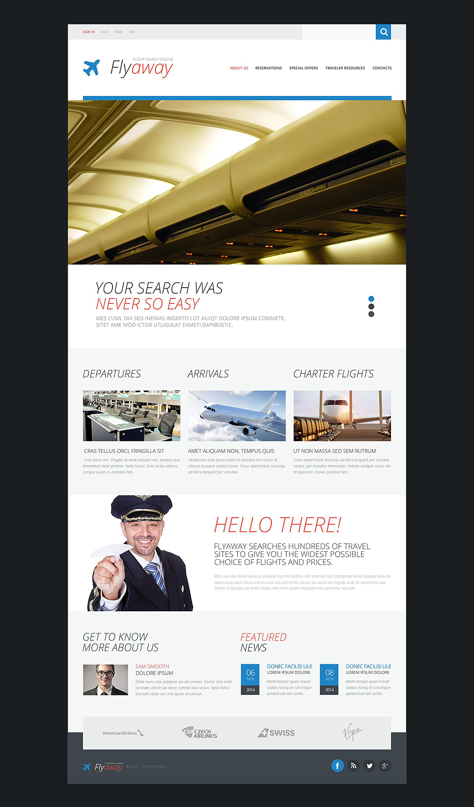 Airline Tickets Website Template New Screenshots BIG