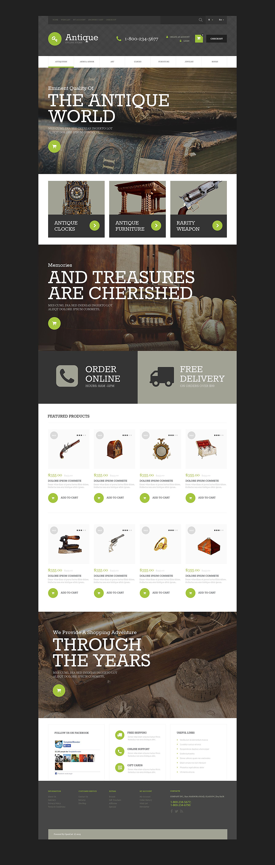 Antique Store OpenCart Template New Screenshots BIG