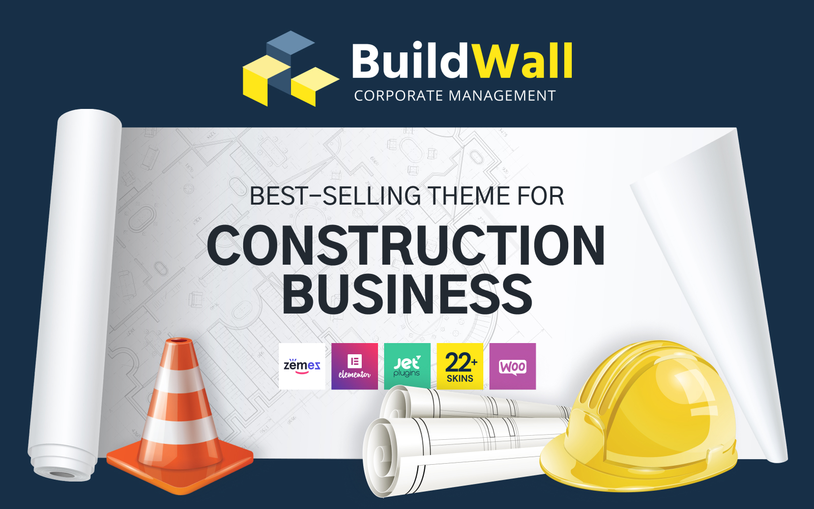 BuildWall - Construction Company Multipurpose WordPress Theme Tema WordPress №53591