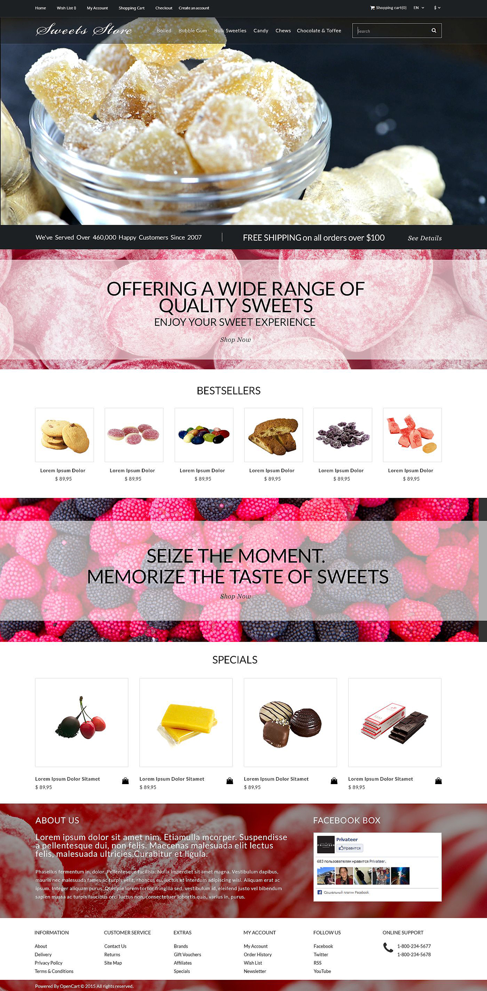 Candy Shop OpenCart Template New Screenshots BIG