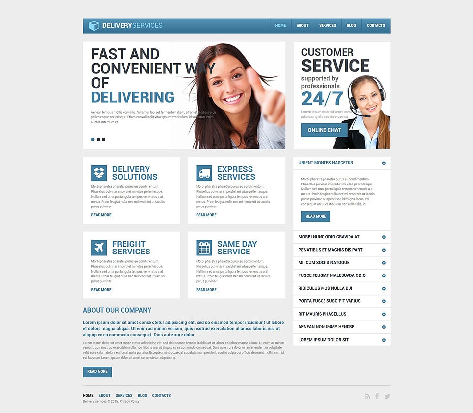 Delivery Services Responsive Drupal Template New Screenshots BIG