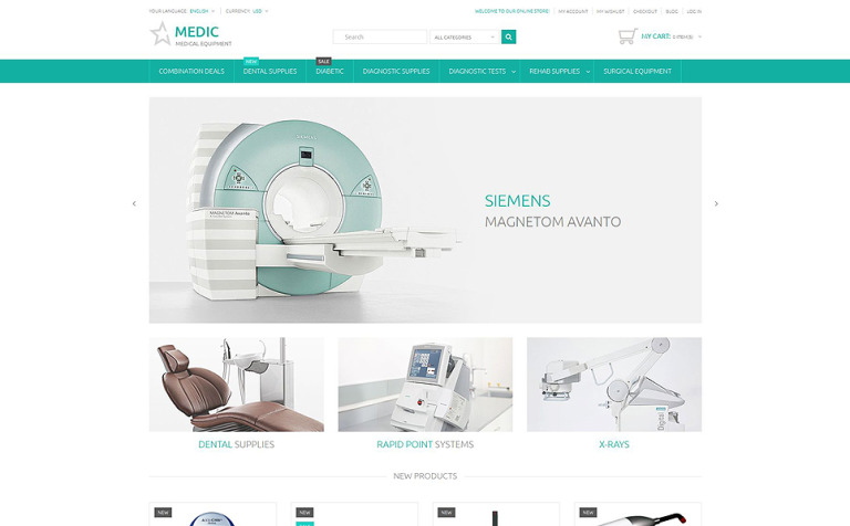 Medical Equipment Parallax Magento Theme Big Screenshot Medical Equipment Magento Theme New Screenshots BIG