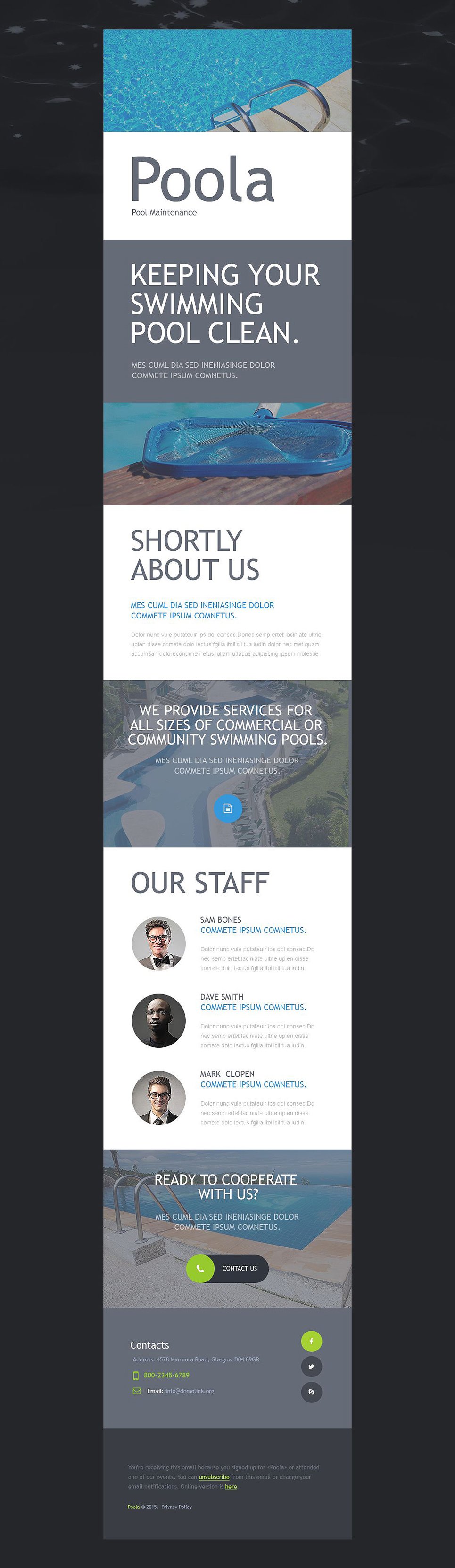 Pool Cleaning Responsive Newsletter Template New Screenshots BIG