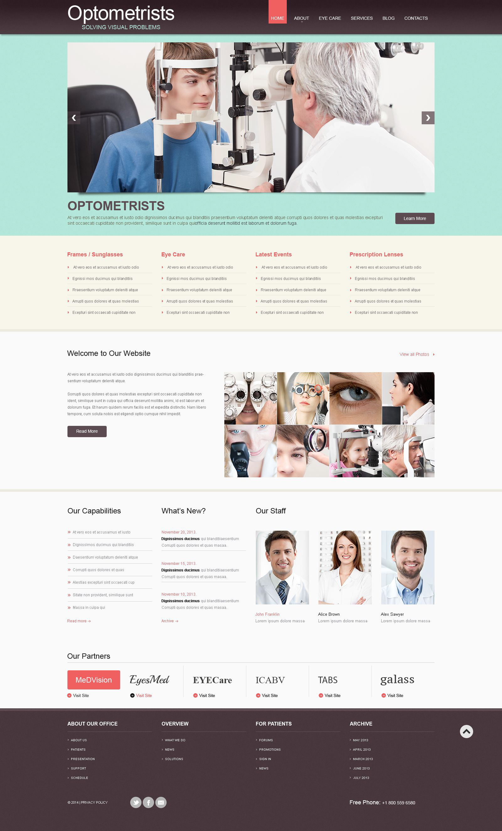 Responsive WordPress thema over Optometrist №53596 - screenshot