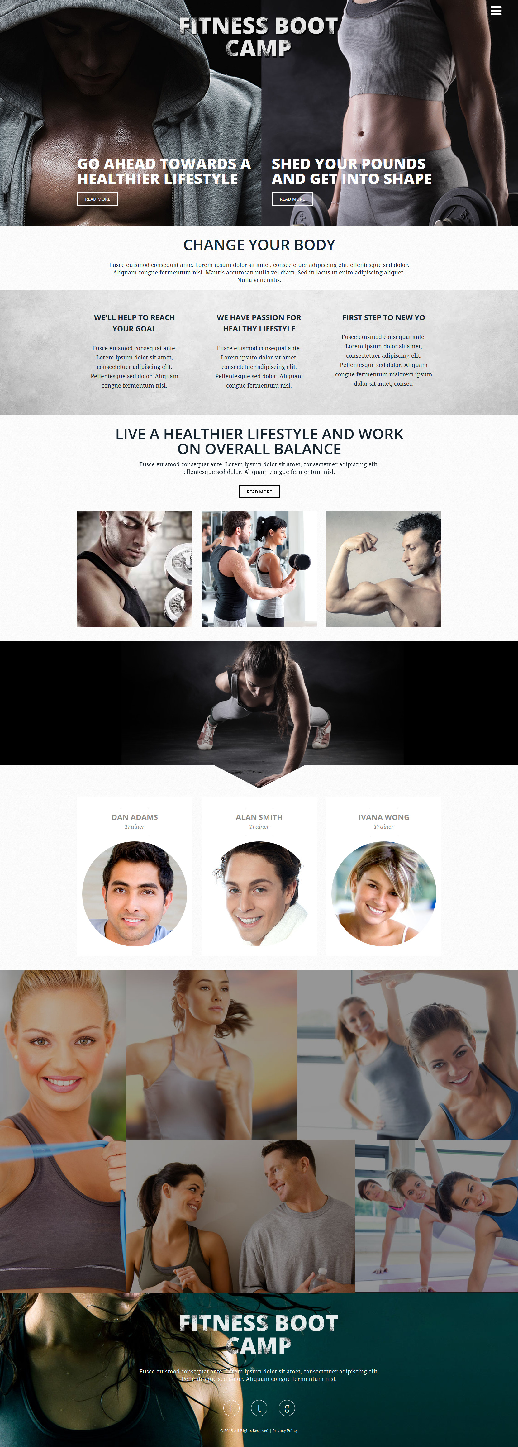 Responsivt Fitness Club Hemsidemall #53542 - skärmbild