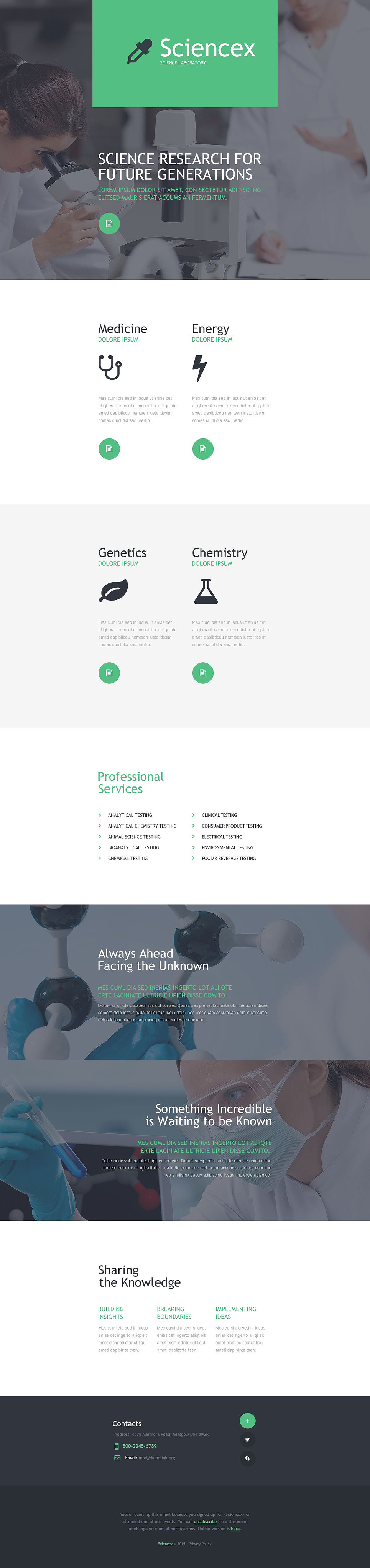 Science Lab Responsive Newsletter Template New Screenshots BIG