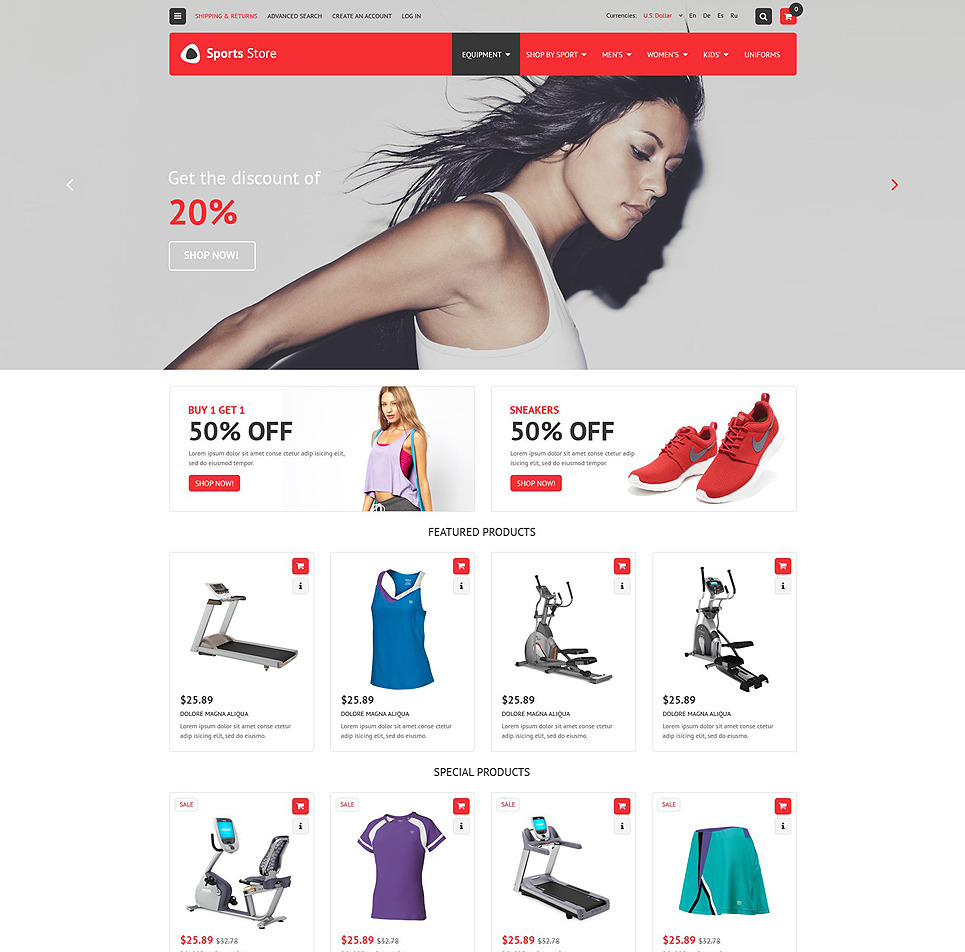 Sport Fitness Store osCommerce Template Big Screenshot Sport Fitness Store OsCommerce Template New Screenshots BIG