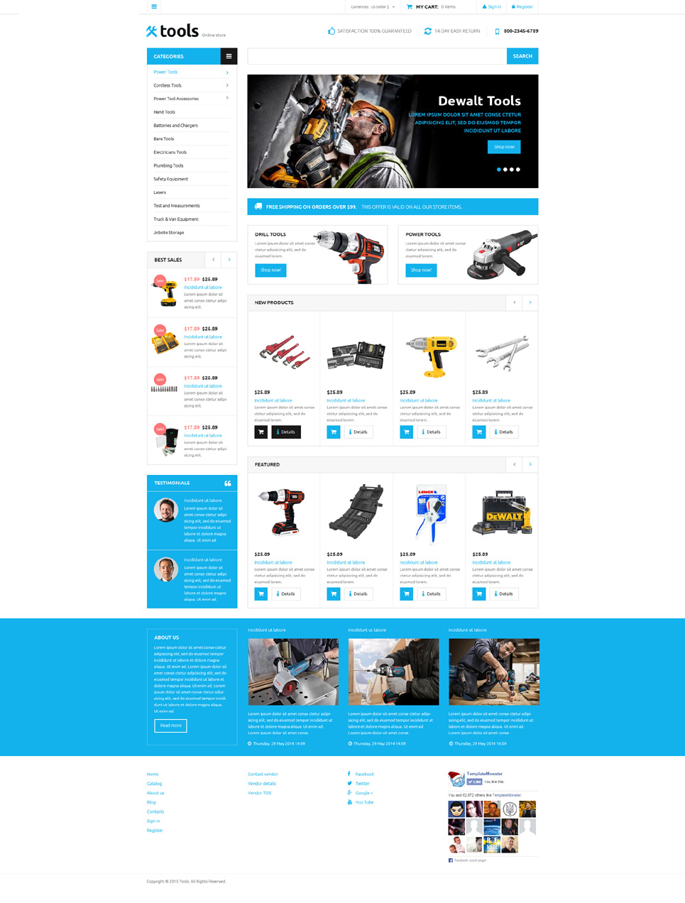 Tools Store VirtueMart Template New Screenshots BIG