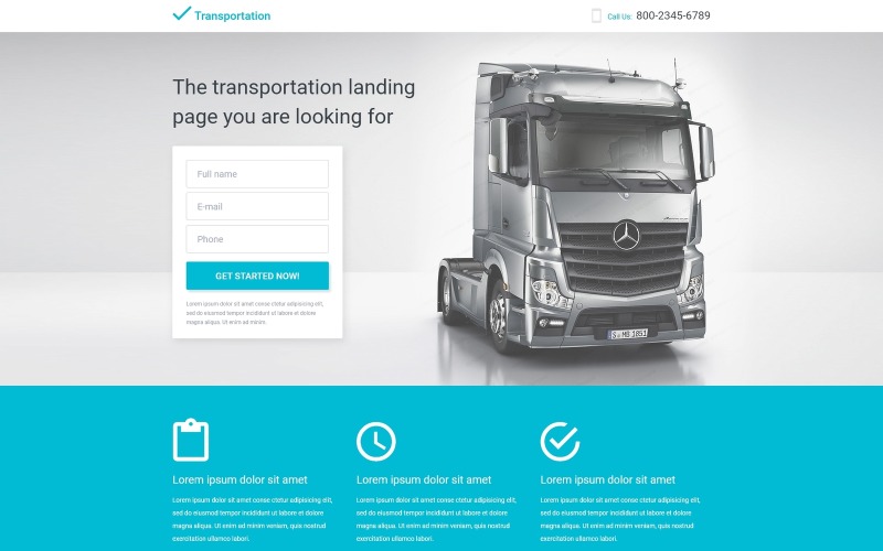 Transportation Responsive Landing Page Template