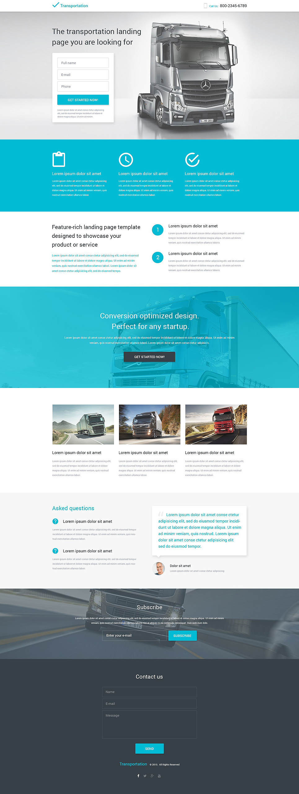 Transportation Responsive Landing Page Template New Screenshots BIG