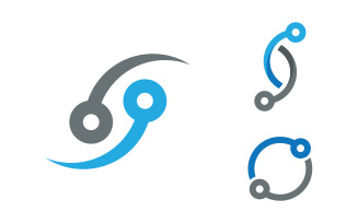 Digital Technology Circuit icon illustration Template design v1.1