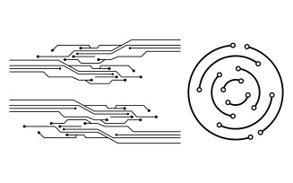 Digital Technology Circuit icon illustration Template design v1.4