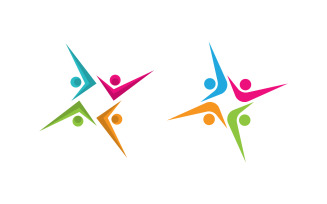 Human care Love adoption group network and social logo design v1.56