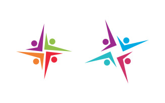 Human care Love adoption group network and social logo design v1.57