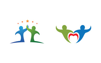 Human care Love adoption group network and social logo design v1.58