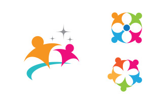 Human care Love adoption group network and social logo design v1.62