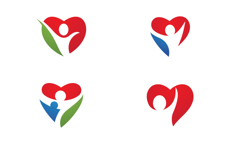 Human care Love adoption group network and social logo design v1.63 Logo Template