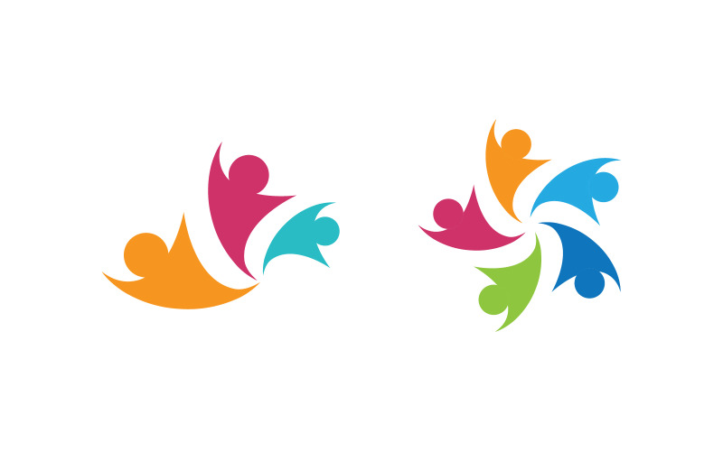 Human care Love adoption group network and social logo design v1.65 Logo Template