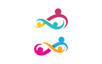 Human care Love adoption group network and social logo design v1.66